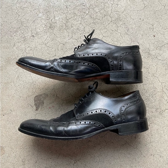 Paul Fredrick Men’s Black Leather Wingtip Oxfords Brogue Dress Shoes Size 10M main image 7